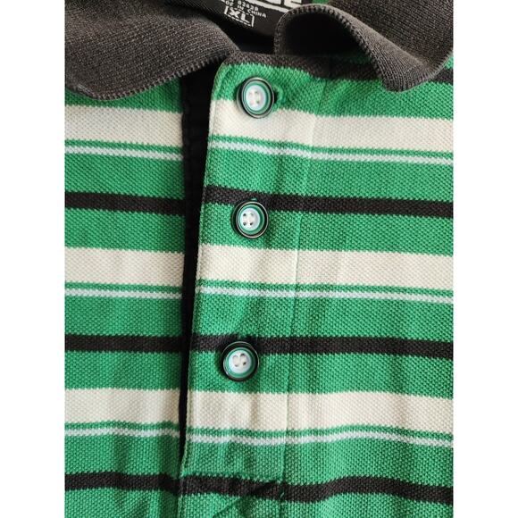 Y2k South Pole Men's Striped Green Polo Xl - Picture 6 of 9